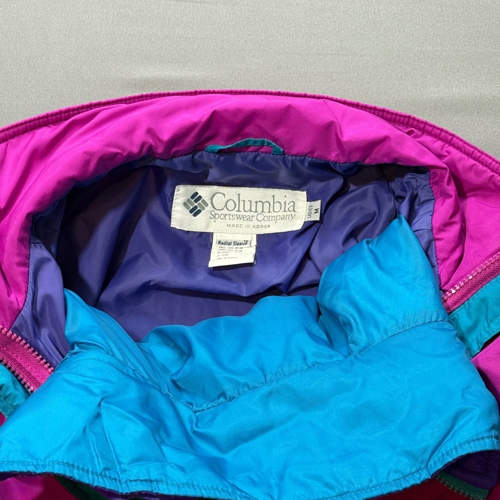 Columbia Two-Tone Ski Jacket - Teal & Magenta with Purple Accents - Picture 10 of 10